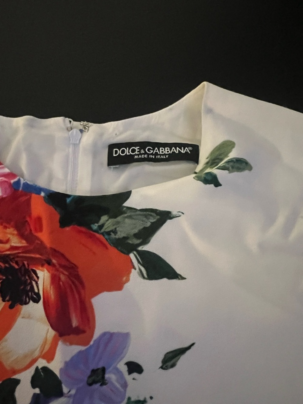 NWT Dolce & Gabbana White Floral Mini Dress with Pink, Red and Blue Blooms - Picture 7 of 12